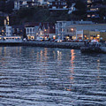 A scenery of Sausalito at dusk